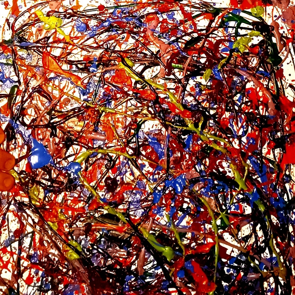 Abstract Multicolor Canvas Art Original 20x16 Acrylic On Canvas
